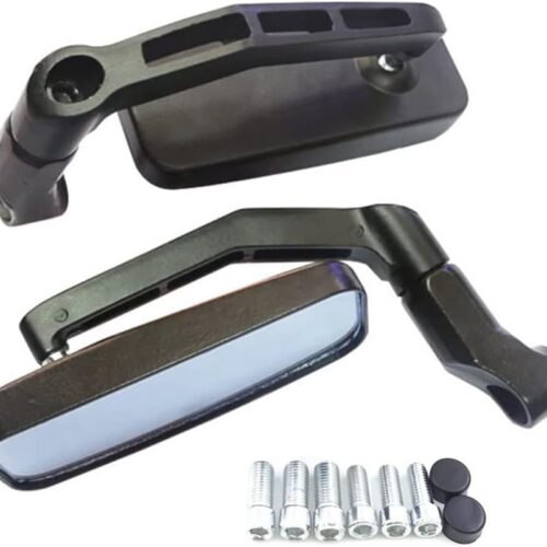 RIZOMA NOVO – Rétroviseurs Moto Rectangulaires Anti-Reflet – Aluminium Noir – 2PCS